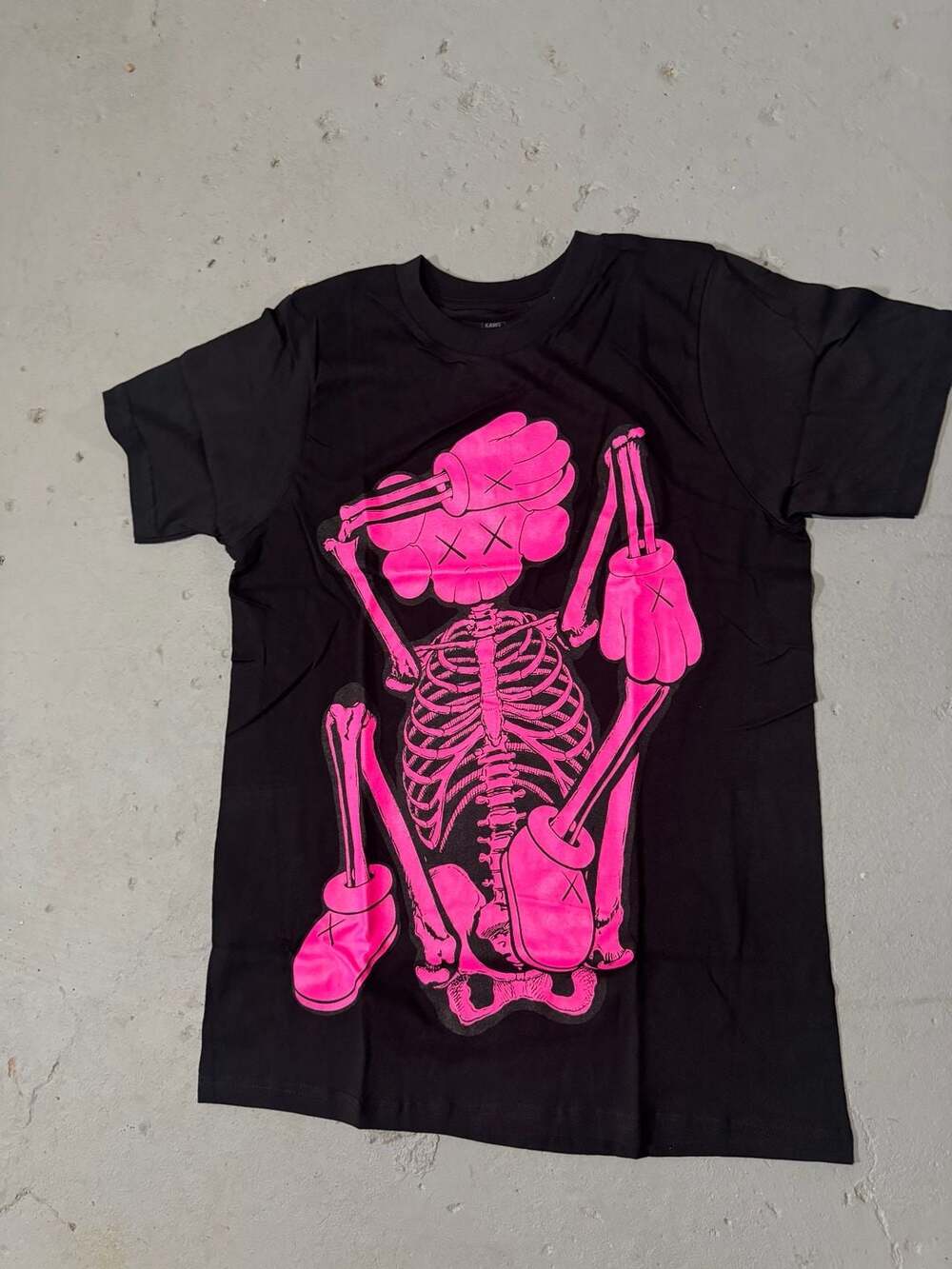 KAWS New Fiction Skeleton T-Shirt Black/Pink